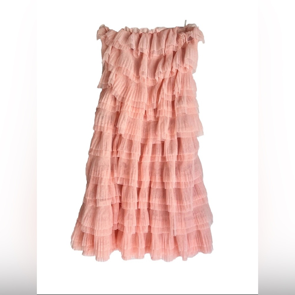 Eva Franco “Glinda” Pink Tiered Ruffle Dress Size 0